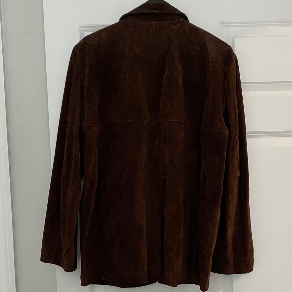 Zara Women's Dark Brown Genuine Suede Oversized Jacket L - Picture 11 of 11